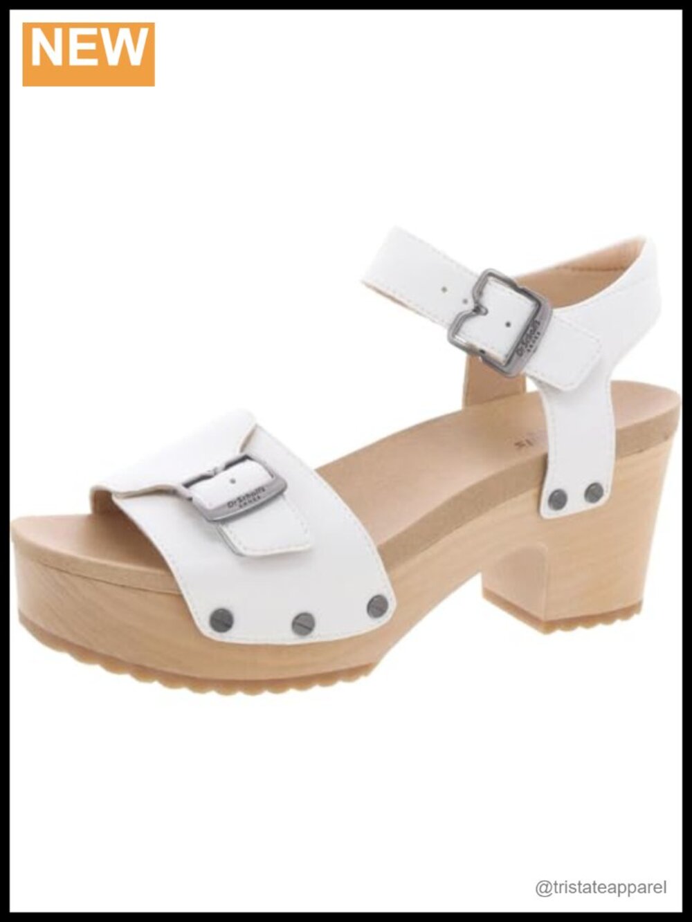 Platform Heeled Sandals with Leather Upper and Ankle Strap